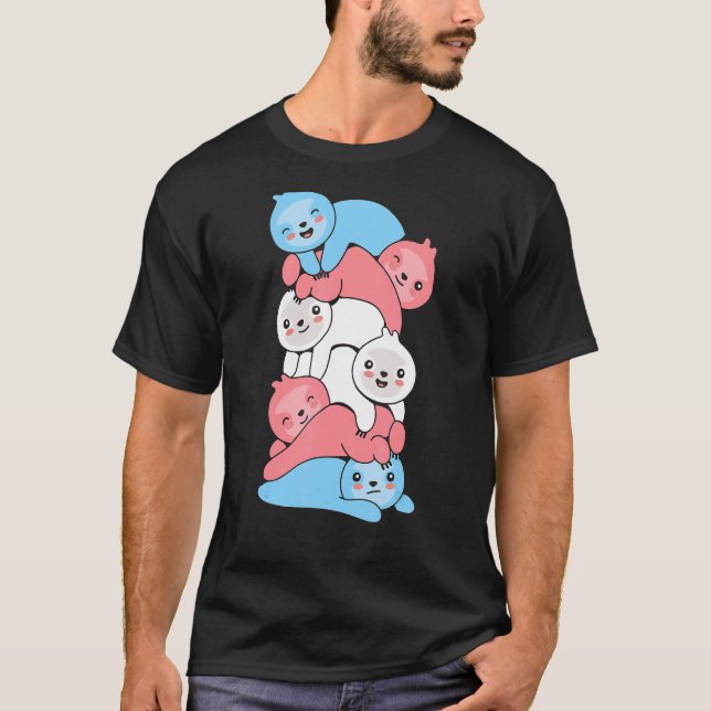 Transgender Flagga Trans Pride Lgbtq Sloth T Shirt (Framsida)