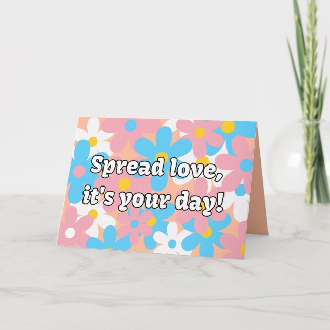 Transgender Flower Birday Card Kort (Framsida)