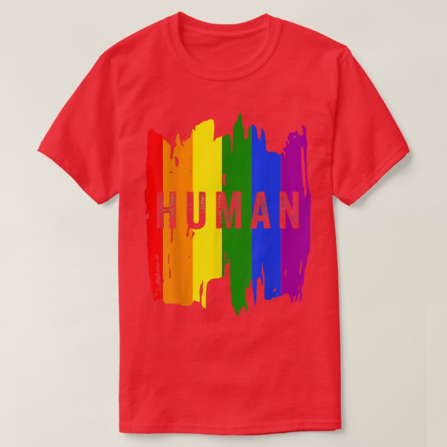 Transgender för HUMAN HBT-T-månadstrafik i Gay pri T Shirt (Design framsida)