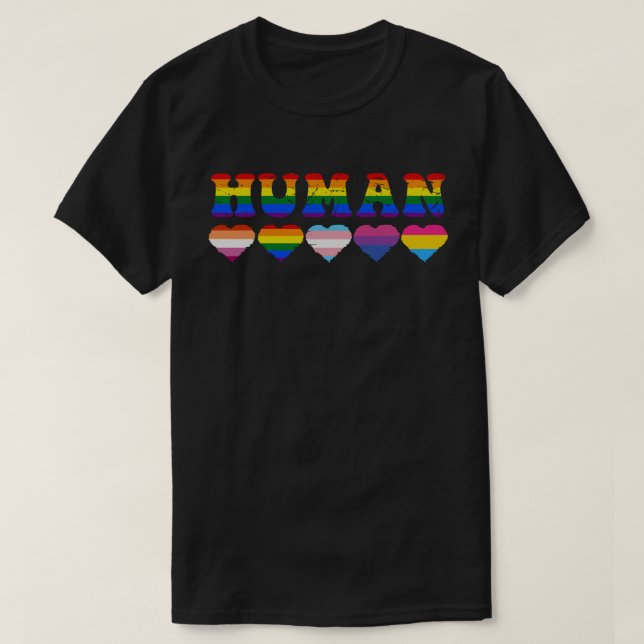 Transgender för HUMAN LGBTQ Gay pride-månad T Shirt (Design framsida)