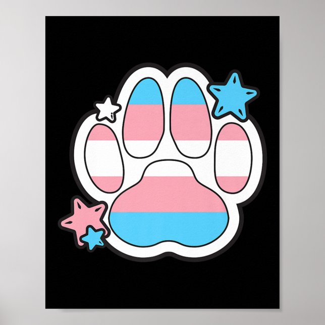 Transgender Furry Paw Hbtq Månad Hbtq Pride Poster (Framsidan)