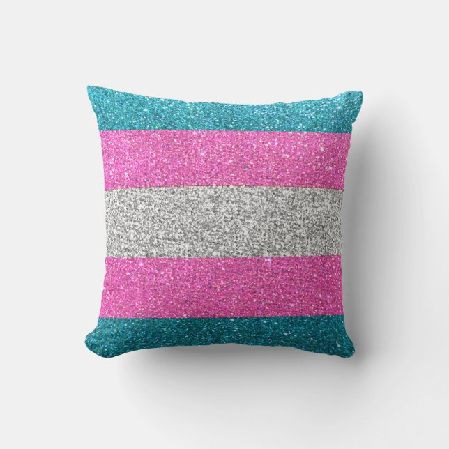 Transgender Gay pride Glitter Rand HGBTQ Queer Kudde (Framsida)