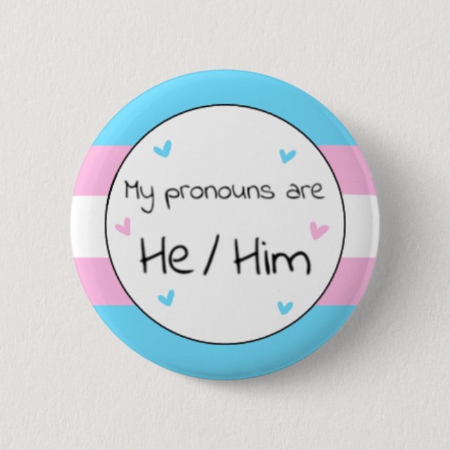Transgender He/Him Pronoun Pin Knapp (Framsida)