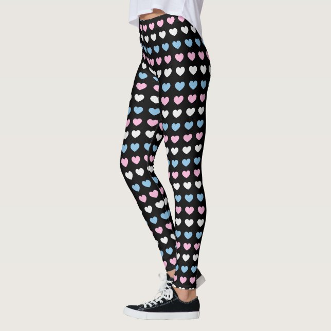 Transgender Hearts Pattern Leggings (Vänster)