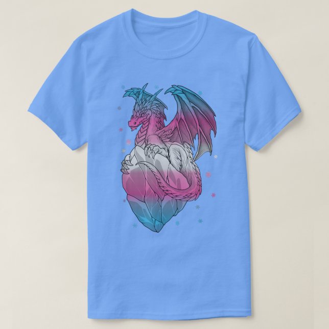 Transgender Ice Dragon Trans Pride Flagga Färg Sno T Shirt (Design framsida)