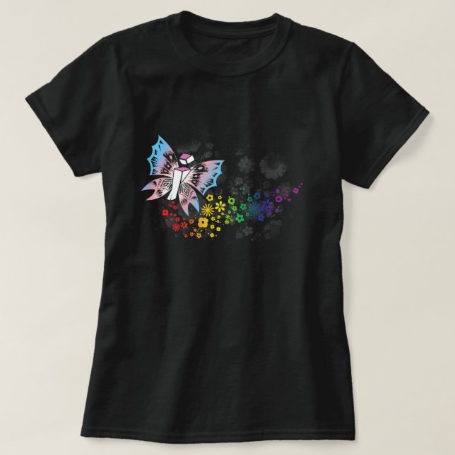 Transgender Identiti "för fri fjäril" T-shirt (Design framsida)