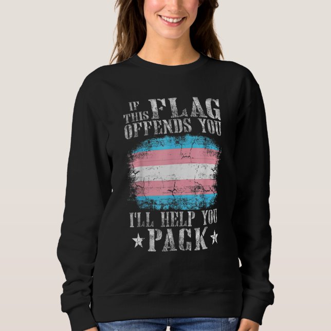 Transgender If This Flag Offends You Trans Rainbow T Shirt (Framsida)