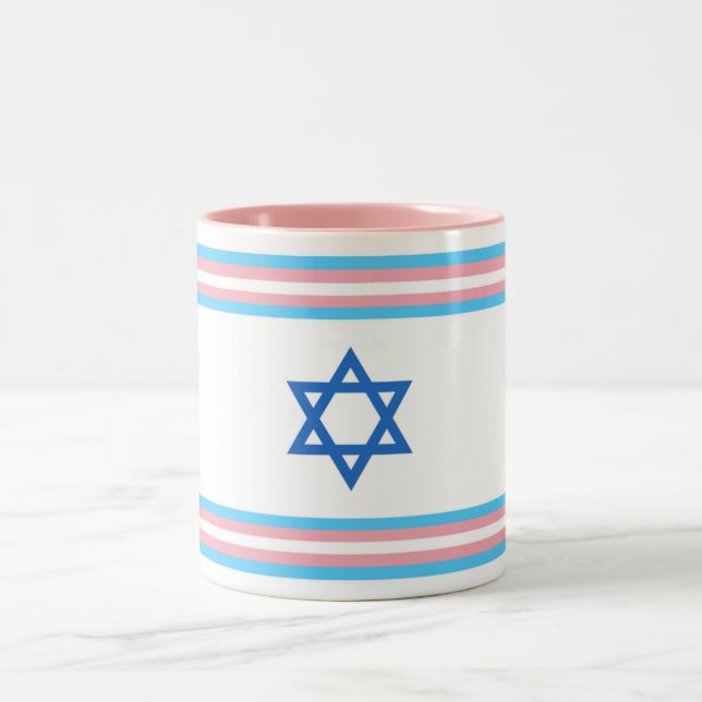 Transgender Israel Pride Flagga Två-Tonad Mugg (Center)