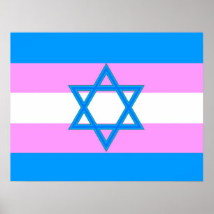 Transgender Jewish Pride Flagga Poster
