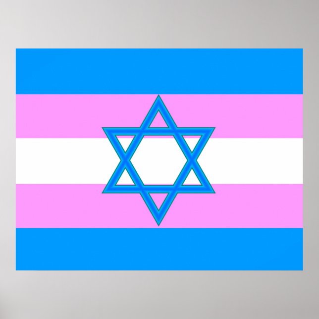 Transgender Jewish Pride Flagga Poster (Framsidan)