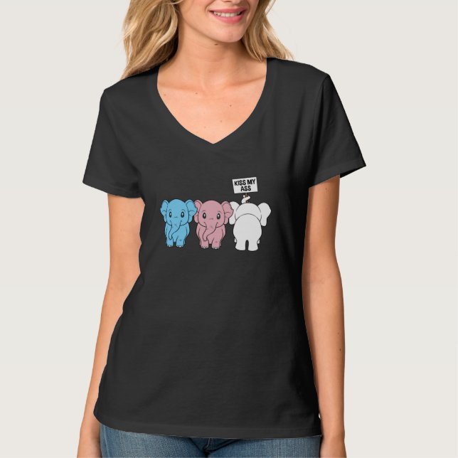 Transgender Nonbinary Elephants  Be You Be Proud T Shirt (Framsida)