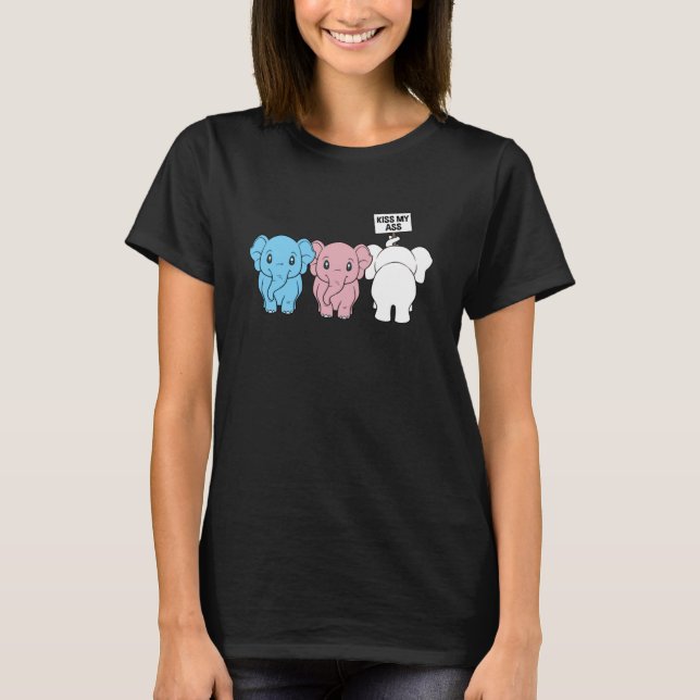 Transgender Nonbinary Elephants  Be You Be Proud T Shirt (Framsida)