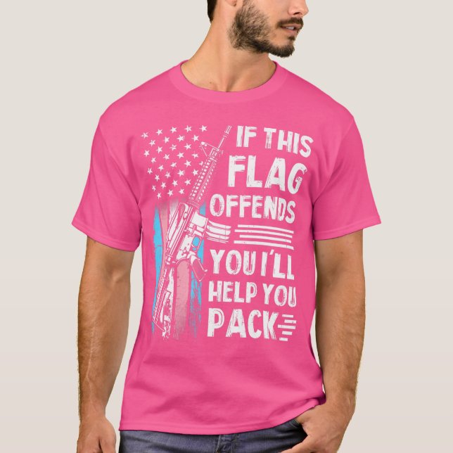 Transgender Om Denna Flagga Förolämpar Dig Ar-15 V T Shirt (Framsida)