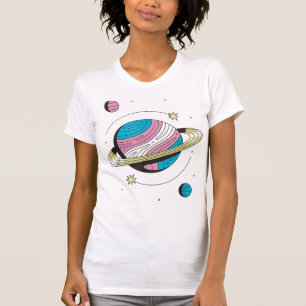 Transgender Outers Space Galaxy Planets Transsexua T Shirt