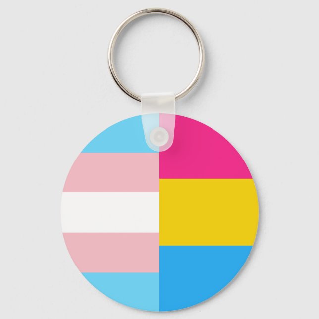 Transgender Pansexual Dual Pride Flag Nyckelring (Framsida)