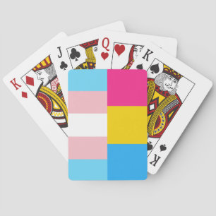 Transgender Pansexuell Dual Pride Flagga Casinokort