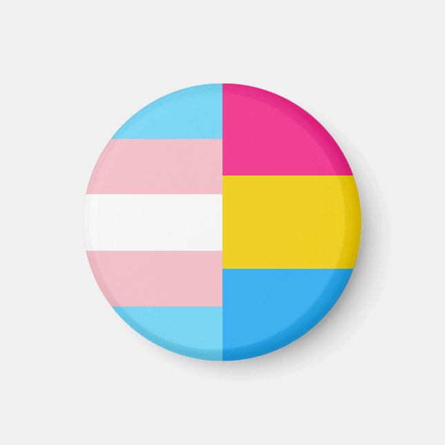 Transgender Pansexuell Dual Pride Flagga Magnet (Framsidan)
