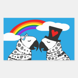 Transgender Parrot Girl med Boykompis Rektangulärt Klistermärke