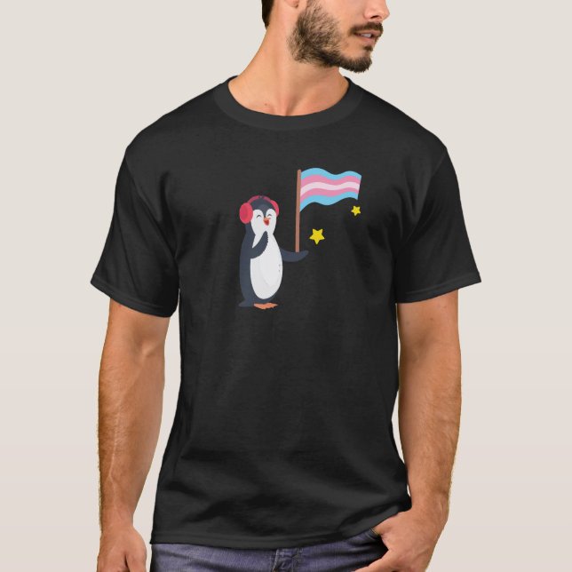 Transgender Penguin Transsexual LGBT T Shirt (Framsida)