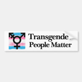 Transgender People Matter W/Flagga Bumper Sticker Bildekal