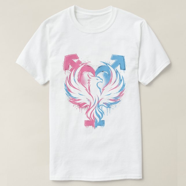 Transgender Phoenix Heart Pride T-Shirt (Design framsida)