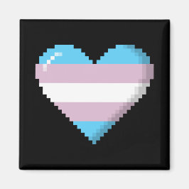 Transgender Pride 8-bitars Pixel Heart Magnet