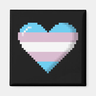 Transgender Pride 8-bitars Pixel Heart Magnet