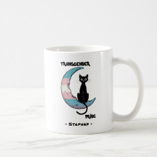 Transgender Pride - Black Cat på Trans Flagga L Kaffemugg