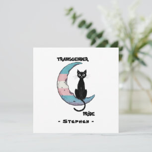Transgender Pride - Black Cat på Trans Flagga Måne