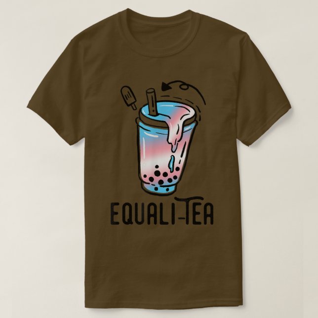 Transgender Pride Bubble Tea Funny LGBT Trans Flag T Shirt (Design framsida)