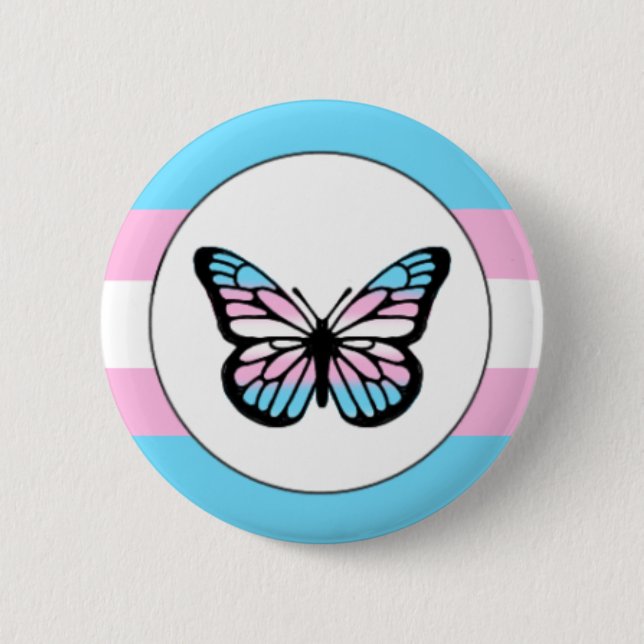 Transgender Pride Butterfly Pin Knapp (Framsida)