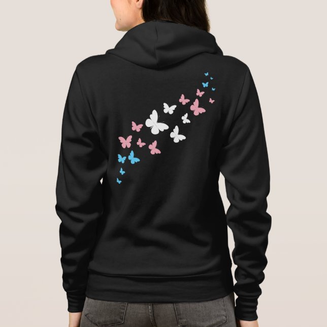 Transgender Pride Butterfly Trail T Shirt (Baksida)