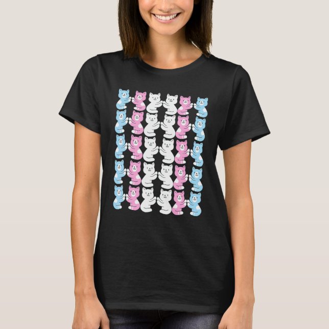 Transgender Pride Cat Flagga Cute Cats Lgbt Trans  T Shirt (Framsida)