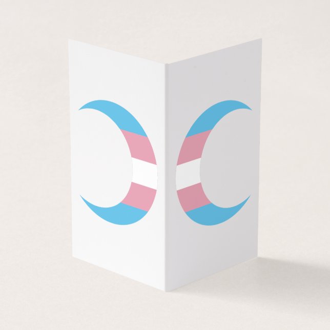 Transgender Pride Crescent Moons Greeting Card Visitkort (Utsida)
