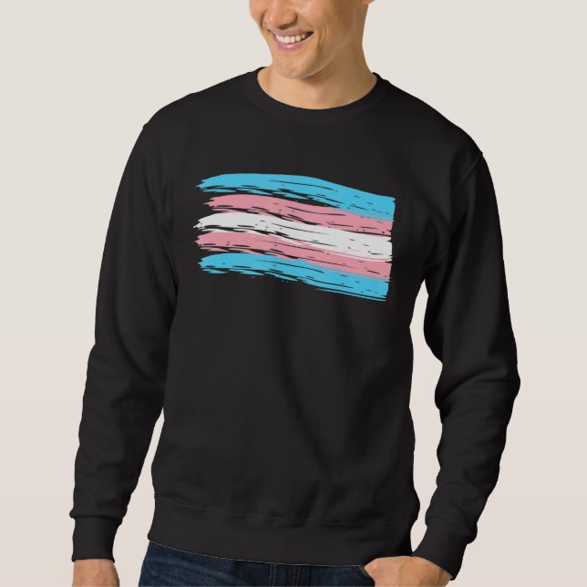 Transgender Pride CSV-Flagga Lång Ärmad Tröja (Framsida)