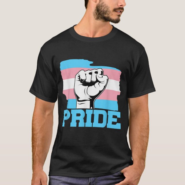 Transgender Pride Fist LGBTQ Pride Monte Trans FLA T Shirt (Framsida)