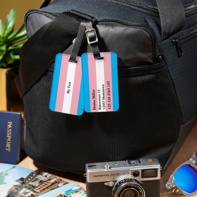 Transgender Pride Flag Bagagebricka (Fram & Baksida)