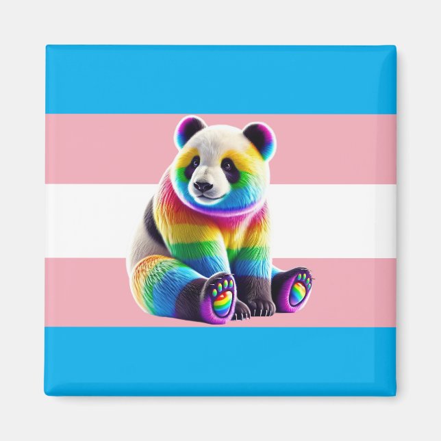 Transgender Pride Flag with Rainbow Panda Magnet (Framsidan)
