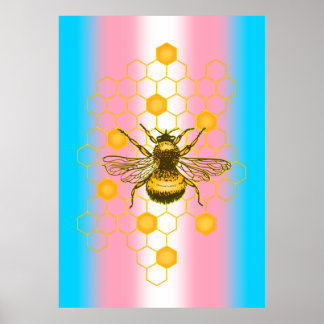 Transgender pride flagga, Bee live, Kärlek är Kärl Poster