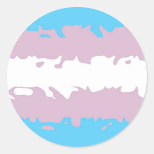 Transgender Pride Flagga (Fuzzy) Runt Klistermärke
