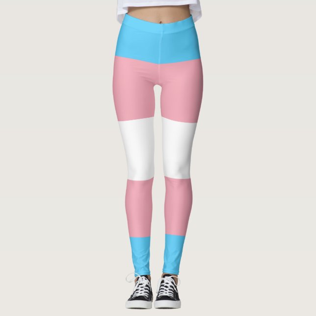 Transgender Pride Flagga - HBT Rainbow Leggings (Framsida)