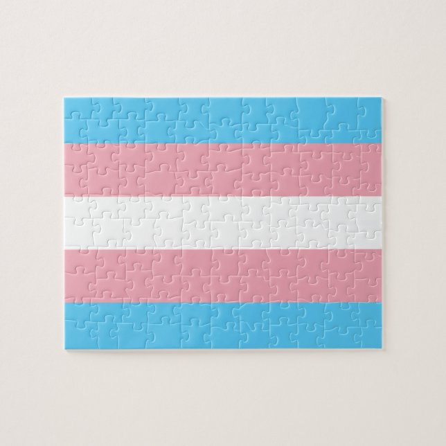 Transgender Pride Flagga - HBT Rainbow Pussel (Horisontell)