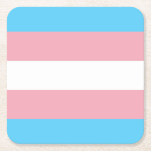 Transgender Pride Flagga - HBT Rainbow Underlägg Papper Kvadrat
