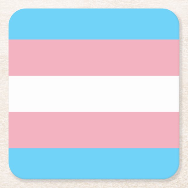 Transgender Pride Flagga - HBT Rainbow Underlägg Papper Kvadrat (Framsidan)