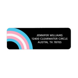 Transgender Pride Flagga Rainbow Cute Returadress Returadress Etikett