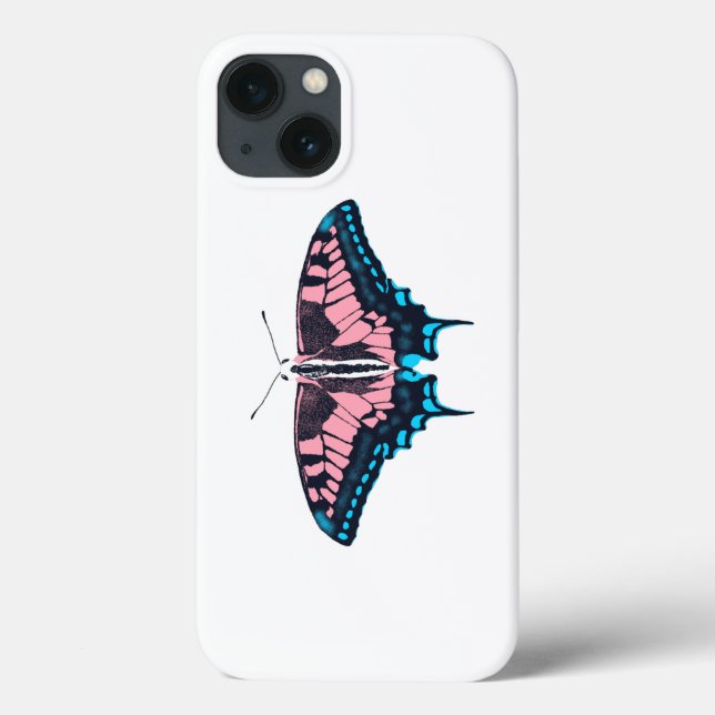 Transgender Pride Flagga Swallowtail Butterfly (Baksida)