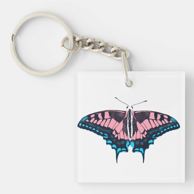 Transgender Pride Flagga Swallowtail Butterfly (Framsidan)