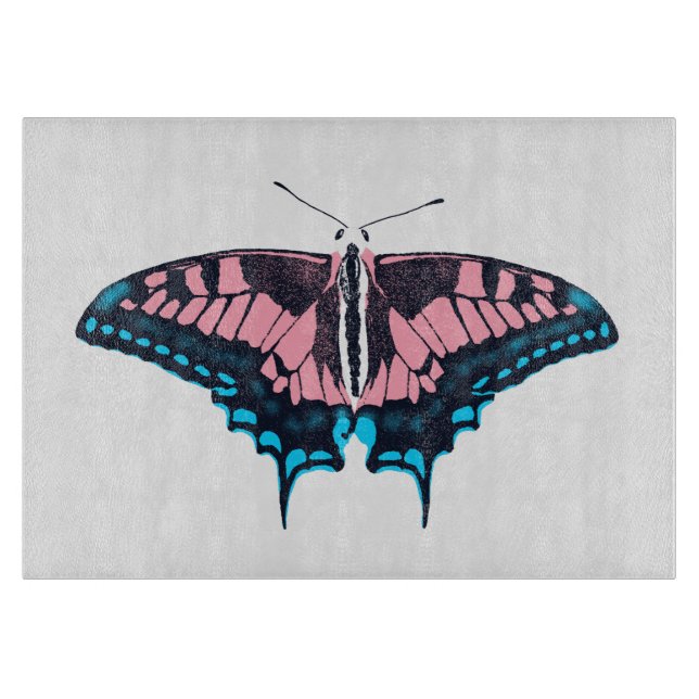 Transgender Pride Flagga Swallowtail Butterfly (Framsidan)