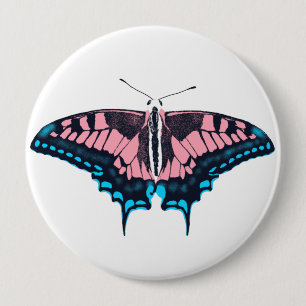 Transgender Pride Flagga Swallowtail Butterfly Knapp