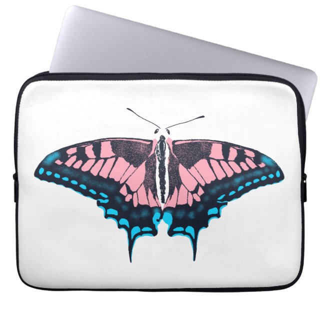 Transgender Pride Flagga Swallowtail Butterfly Laptop Fodral (Framsidan)